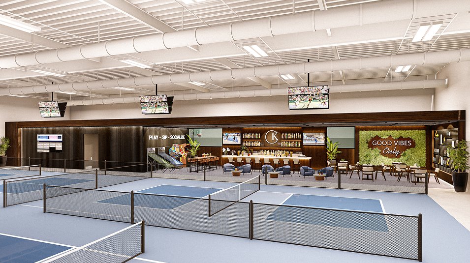 Artist rendering of the planned sport courts and social club at Kingston in Estero, Florida