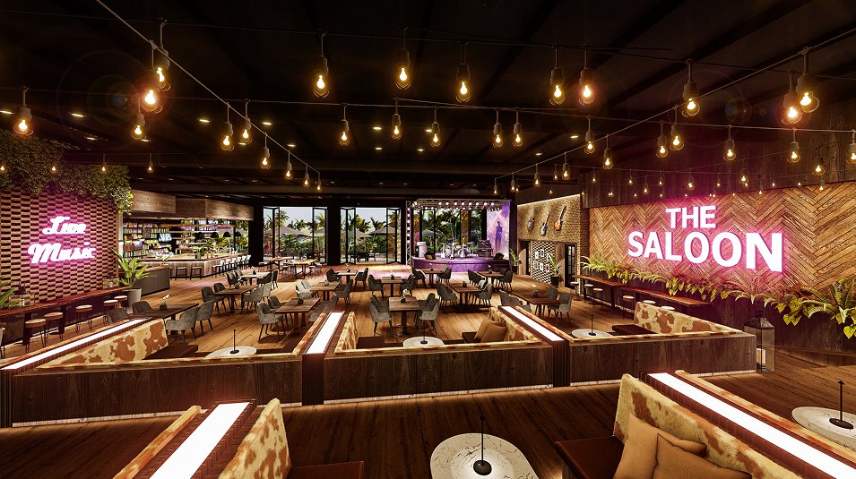 Artist rendering of the planned community centre and Saloon at Kingston in Estero, Florida
