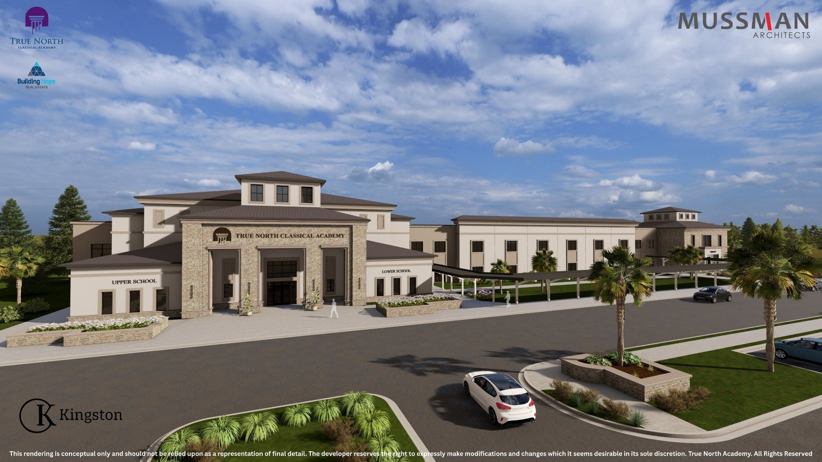 Rendering of True North Classical Academy, the K-12 charter school planned at Kingston